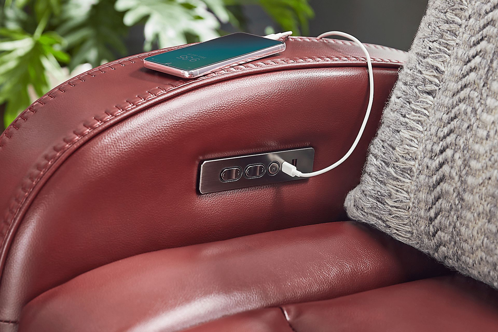 Copperfield Red Dual Power Reclining Console Loveseat - Image 5
