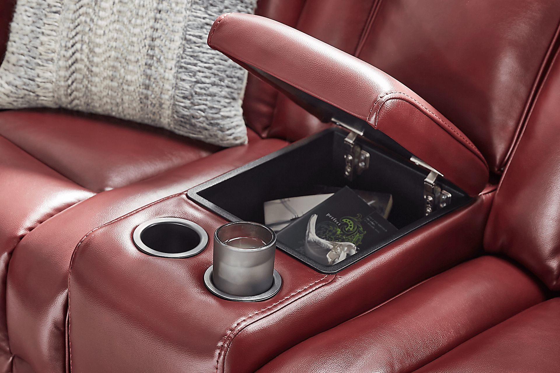 Copperfield Red Dual Power Reclining Console Loveseat - Image 6