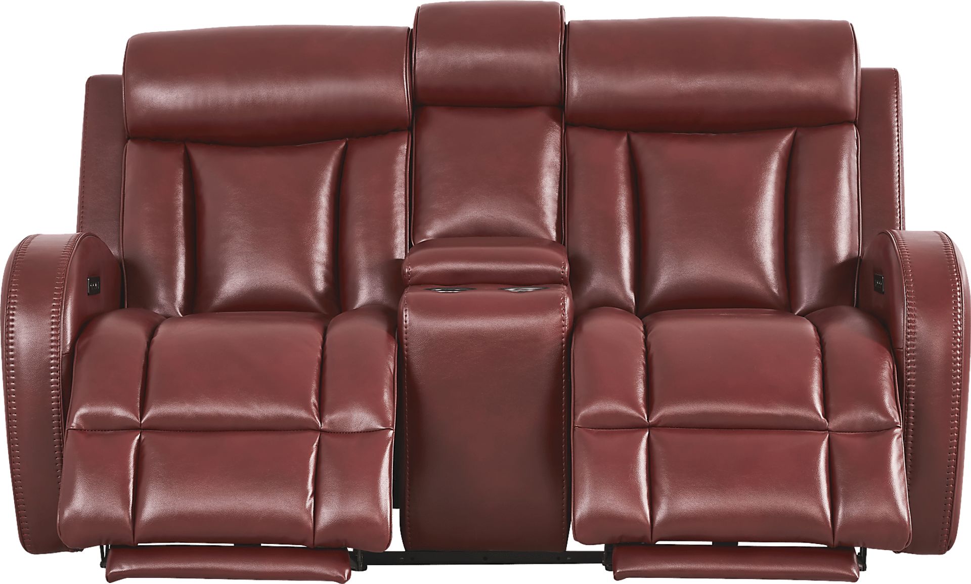 Copperfield Red Dual Power Reclining Console Loveseat - Image 1