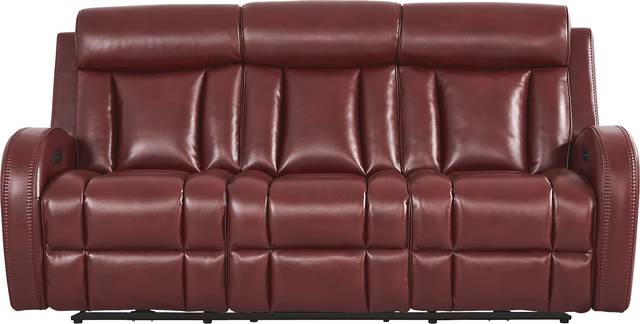 Copperfield Red Dual Power Reclining Sofa - Thumbnail - Image 3