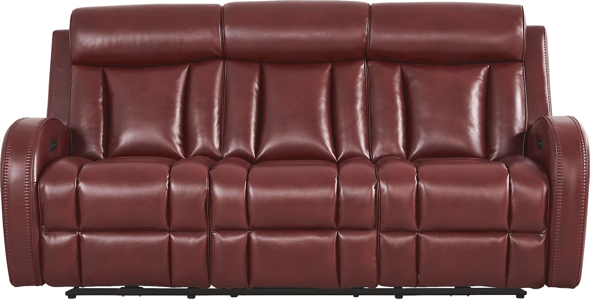 Copperfield Red Dual Power Reclining Sofa - Image 3