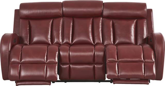 Copperfield Red Dual Power Reclining Sofa - Thumbnail - Image 1
