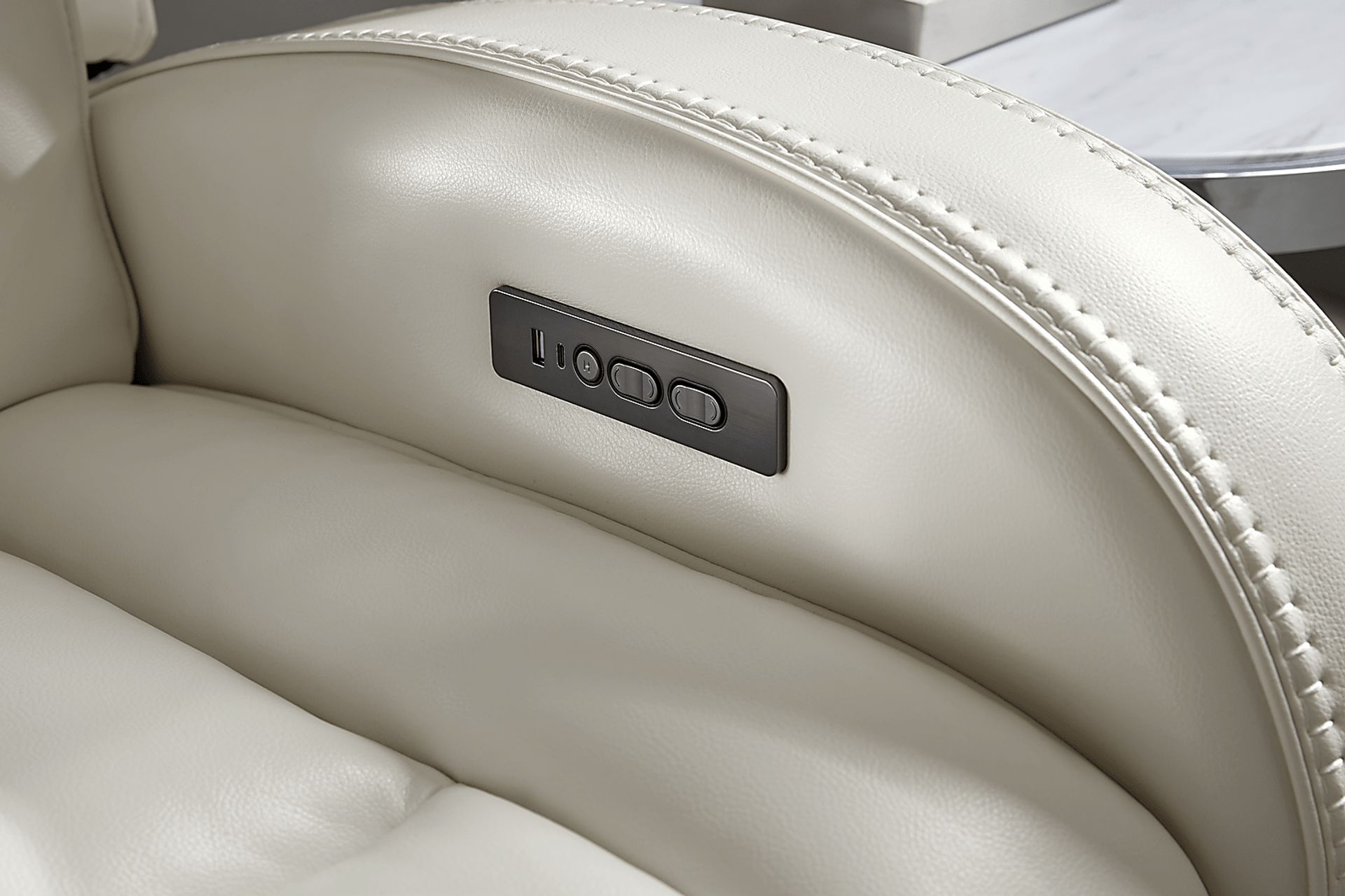 Copperfield White Dual Power Reclining Console Loveseat - Image 6
