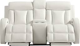 dual power reclining console loveseat