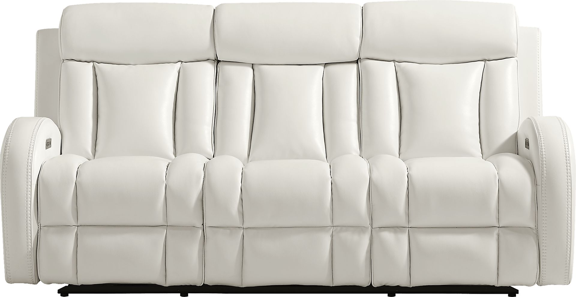 Copperfield White Dual Power Reclining Sofa - Image 3