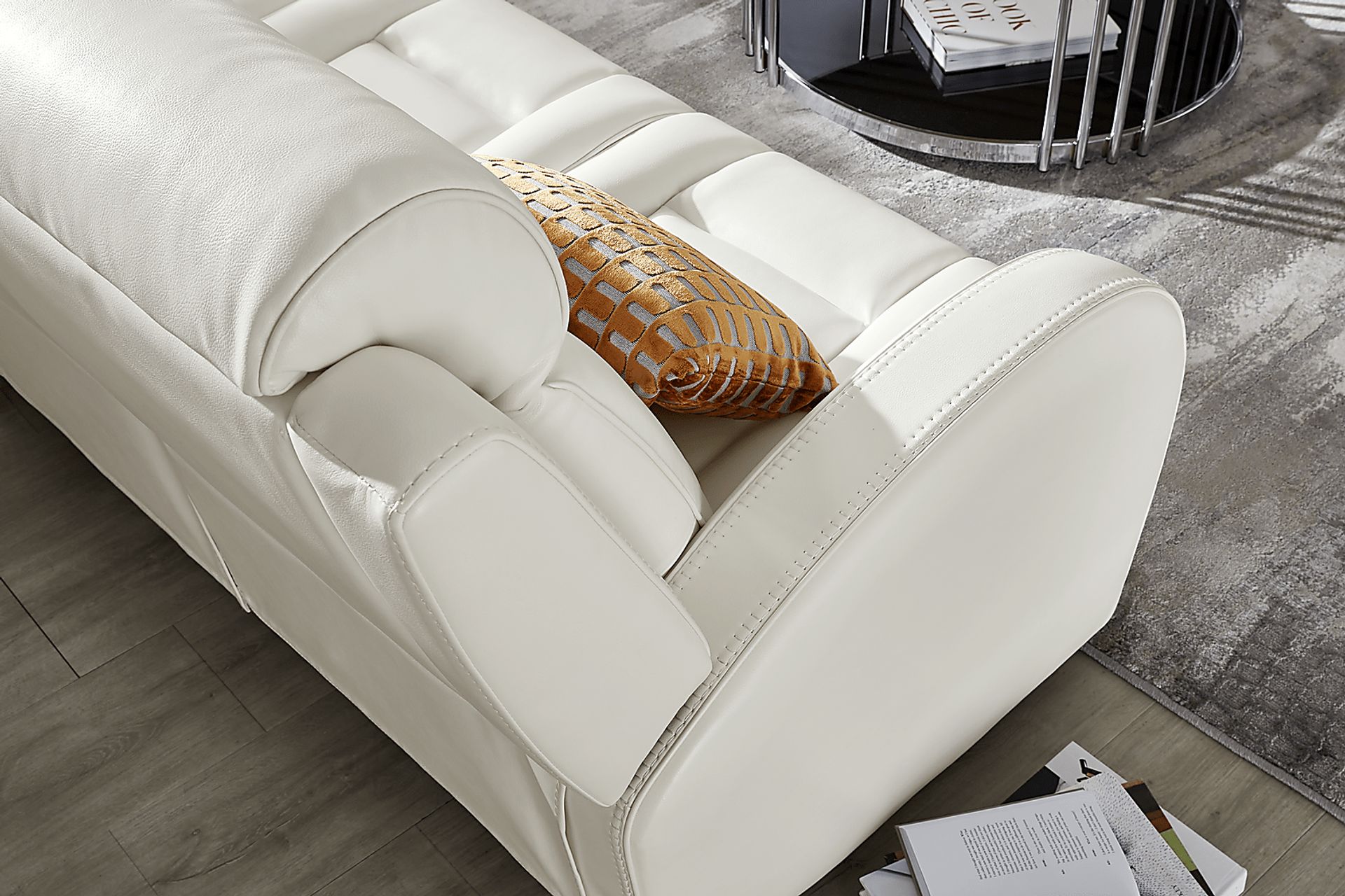 Copperfield White Dual Power Reclining Sofa - Image 9