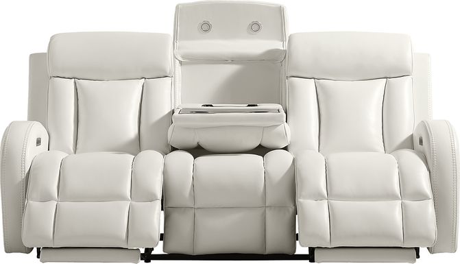 Copperfield White Dual Power Reclining Sofa