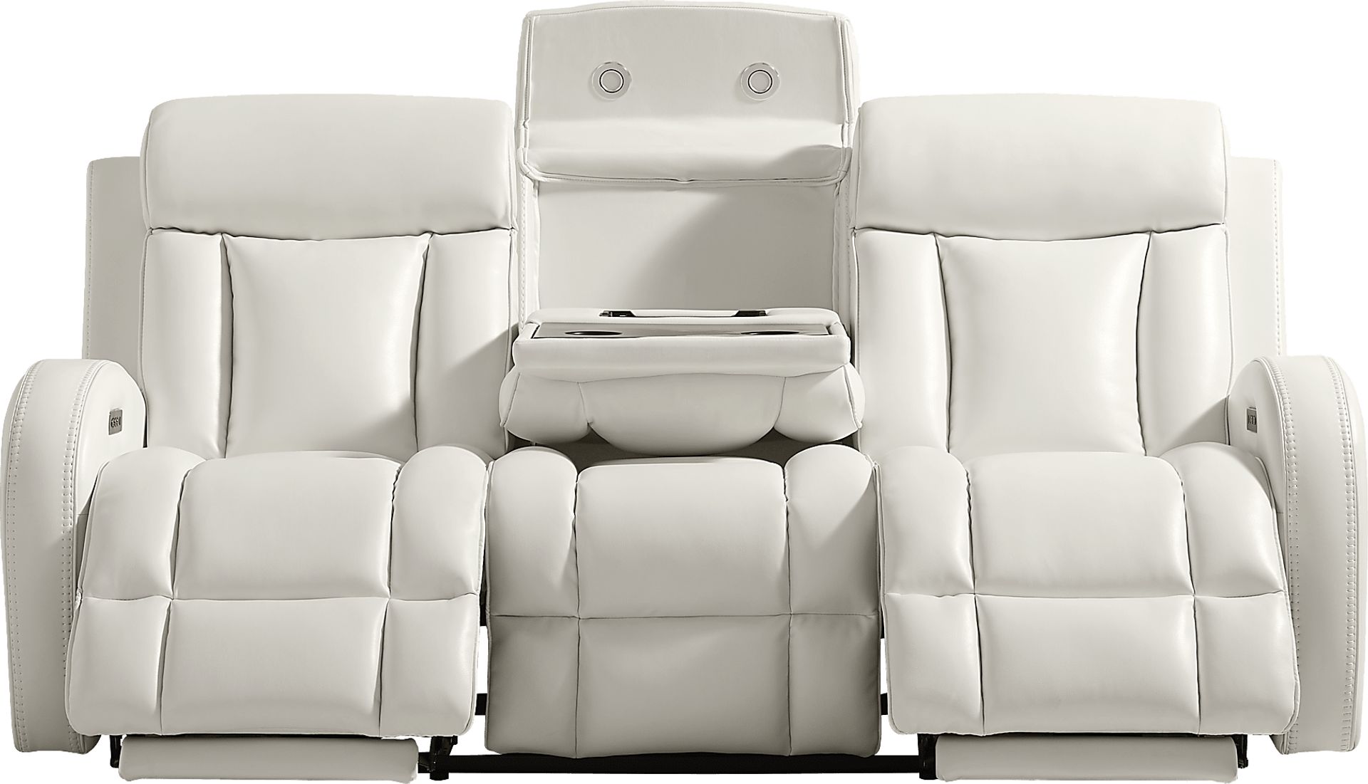 Copperfield White Dual Power Reclining Sofa - Image 1