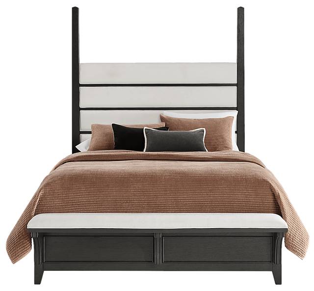 Copperline Black 3 Pc Queen Poster Bed with Bench - Thumbnail - Image 1