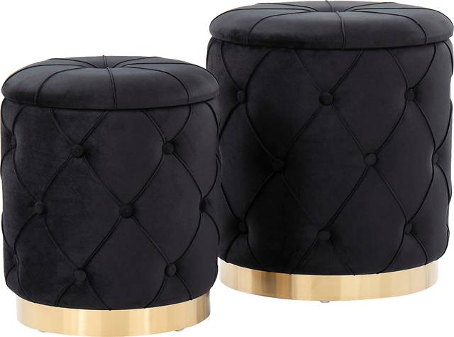 Coppinger Black Accent Ottoman Set of 2 - Thumbnail - Image 1
