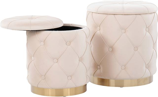 Coppinger Cream Accent Ottoman Set of 2 - Thumbnail - Image 3