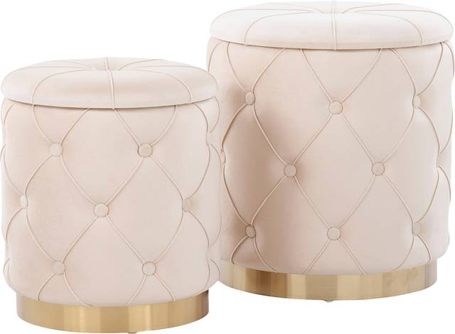 Coppinger Cream Accent Ottoman Set of 2 - Thumbnail - Image 1