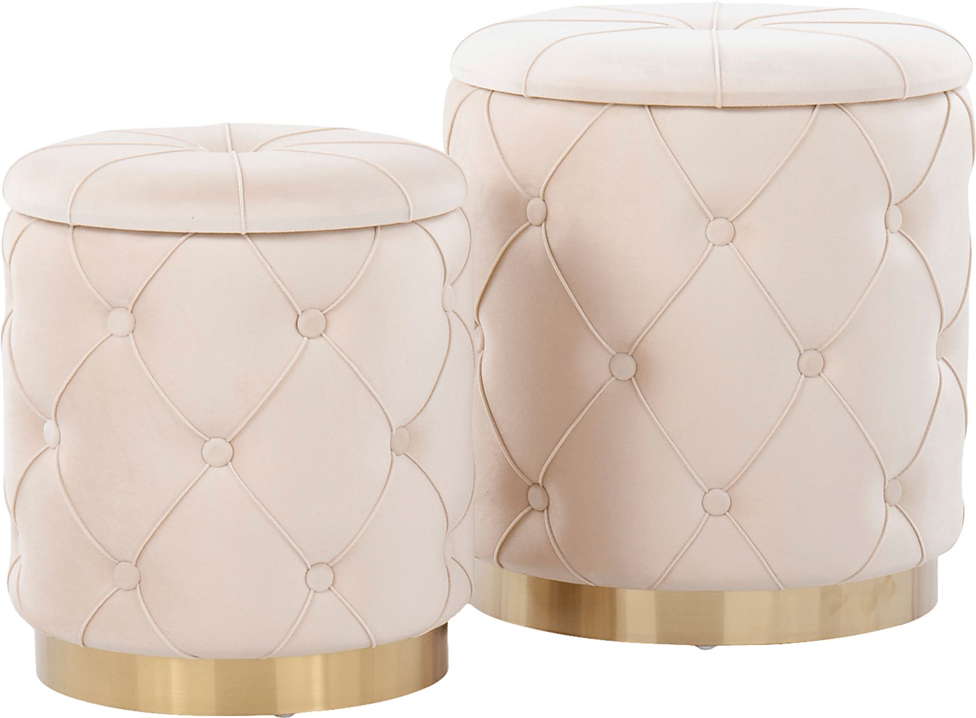 Coppinger Cream Accent Ottoman Set of 2 - Image 1