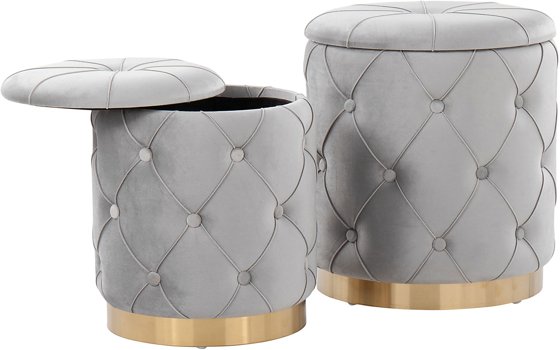 Coppinger Silver Accent Ottoman Set of 2 - Image 3