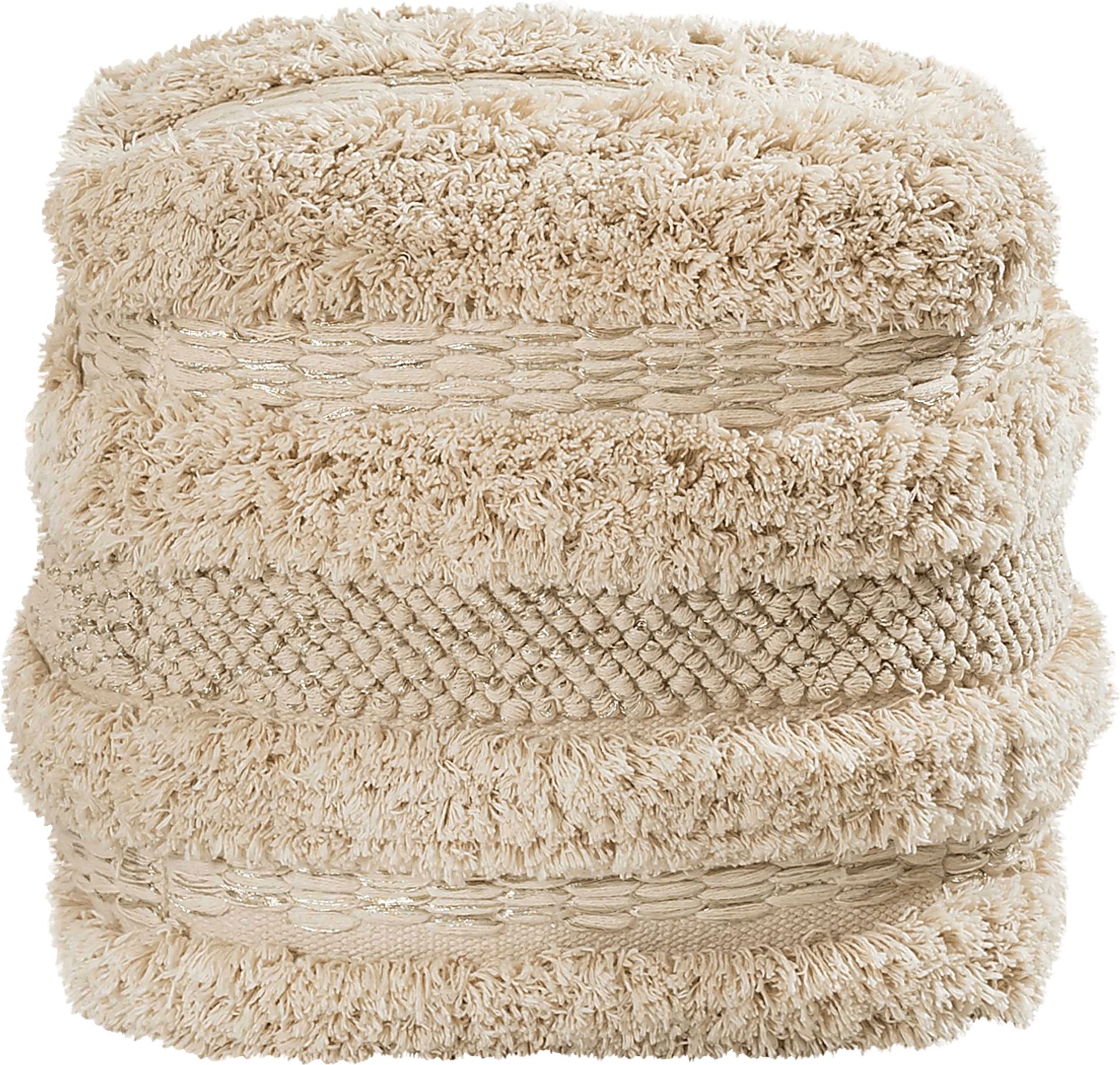 Cora Elle Beige Pouf - Image 2