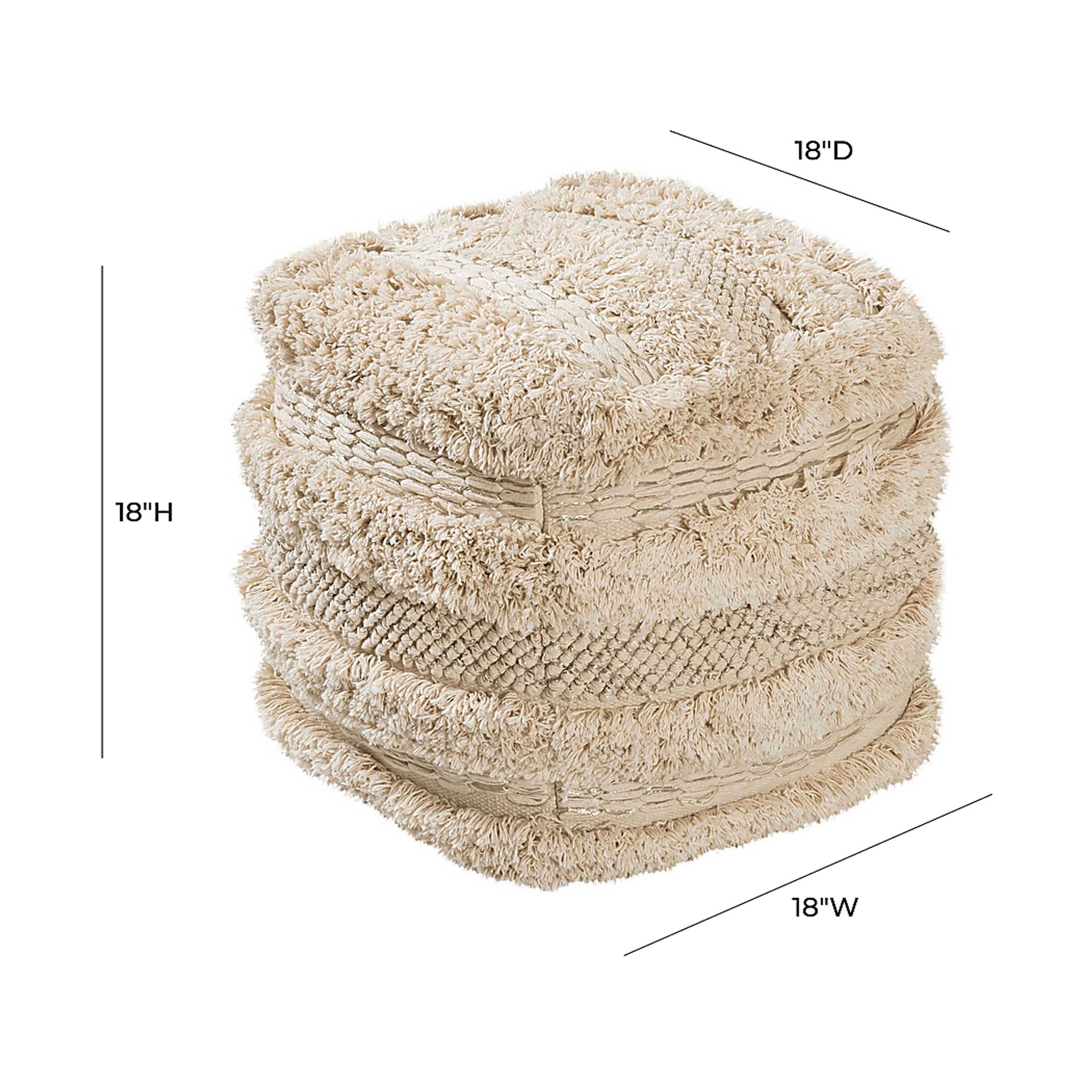 Cora Elle Beige Pouf - Image 4
