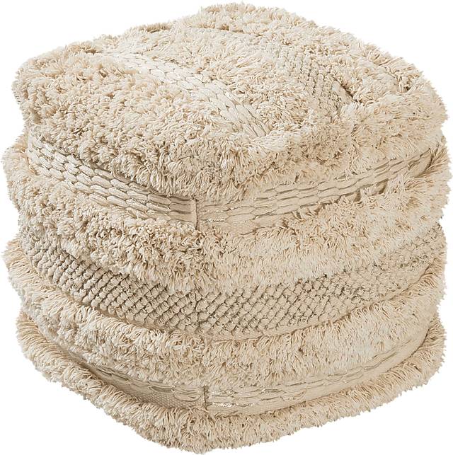 Cora Elle Beige Pouf - Thumbnail - Image 1