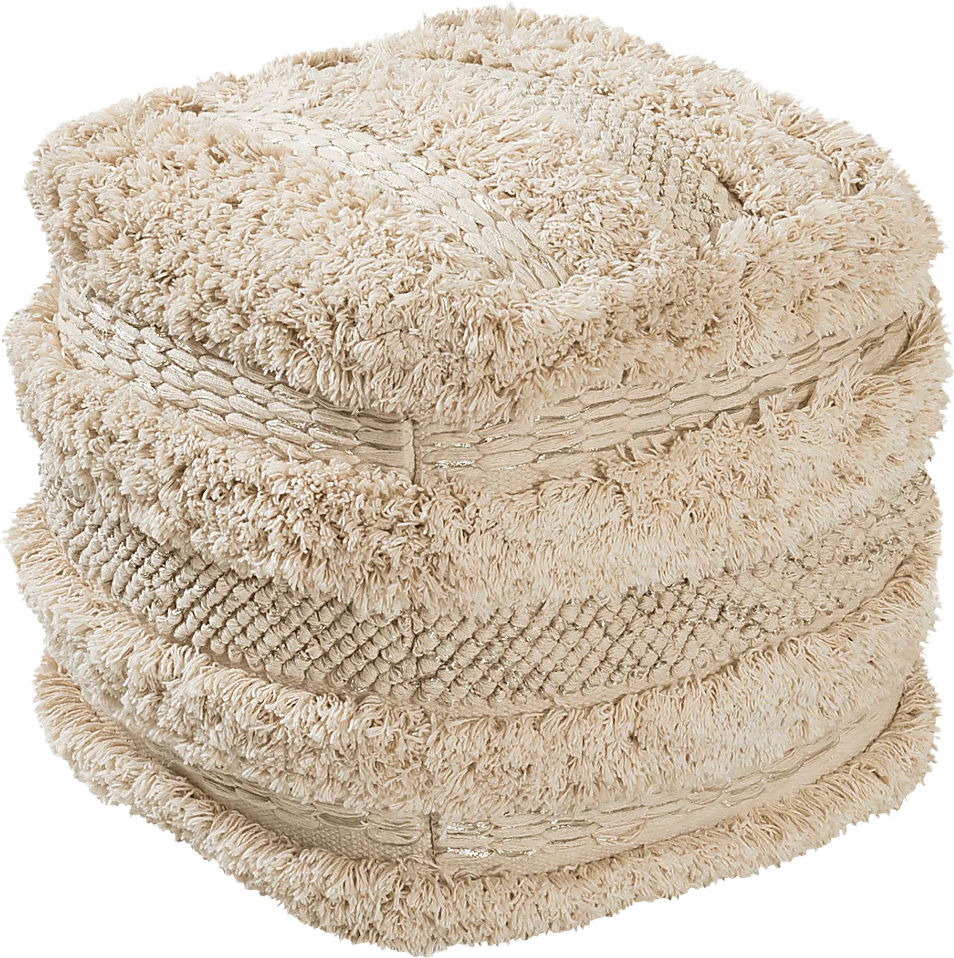 Cora Elle Beige Pouf - Image 1