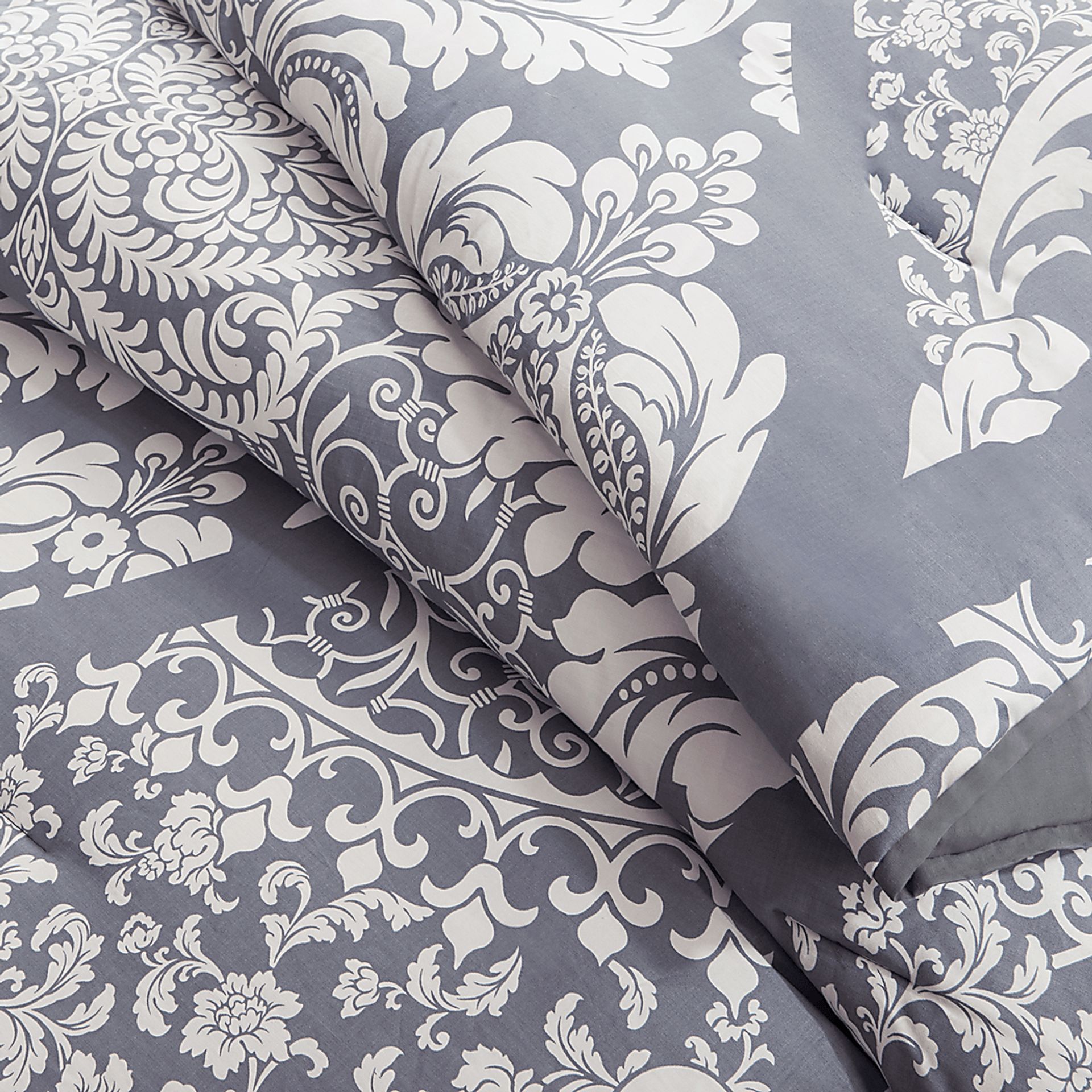 Cora Gray 7 Pc Queen Comforter Set - Image 2