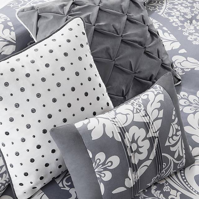 Cora Gray 7 Pc Queen Comforter Set - Thumbnail - Image 3