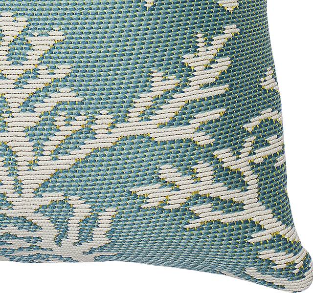 Coral Blossom Aqua Indoor/Outdoor Accent Pillow - Thumbnail - Image 5