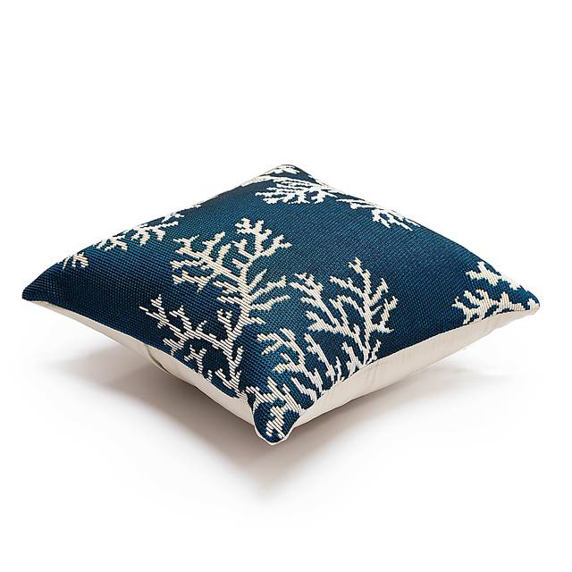 Coral Blossom Navy Indoor/Outdoor Accent Pillow - Thumbnail - Image 3