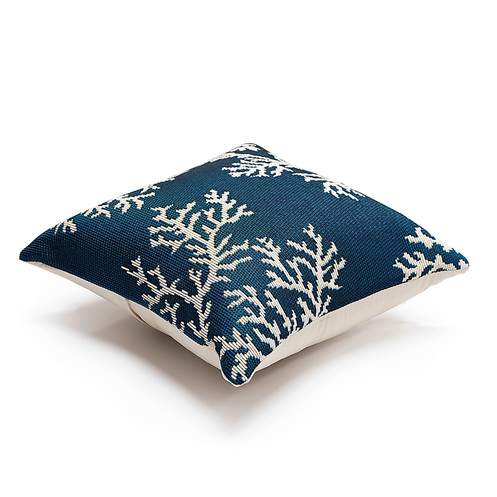 Coral Blossom Navy Indoor/Outdoor Accent Pillow - Image 3