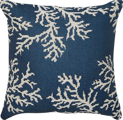 Coral Blossom Navy Indoor/Outdoor Accent Pillow