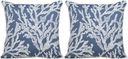 Coral Capri Blue Indoor/Outdoor Accent Pillow, Set of Two