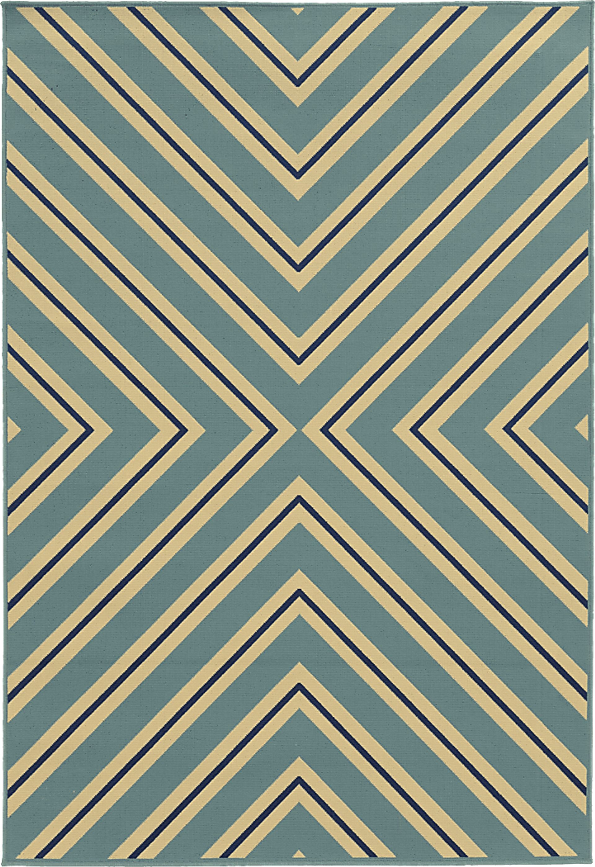 Coralie Blue 6'7 x 9'6 Indoor/Outdoor Rug - Image 1