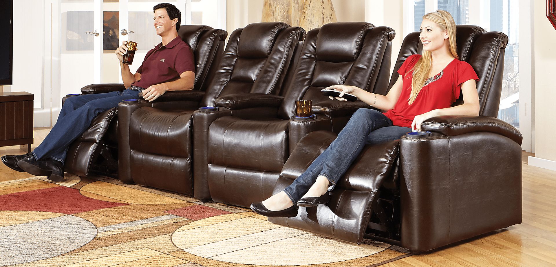 Coranita Blended Leather 4 Pc Sectional - Image 1