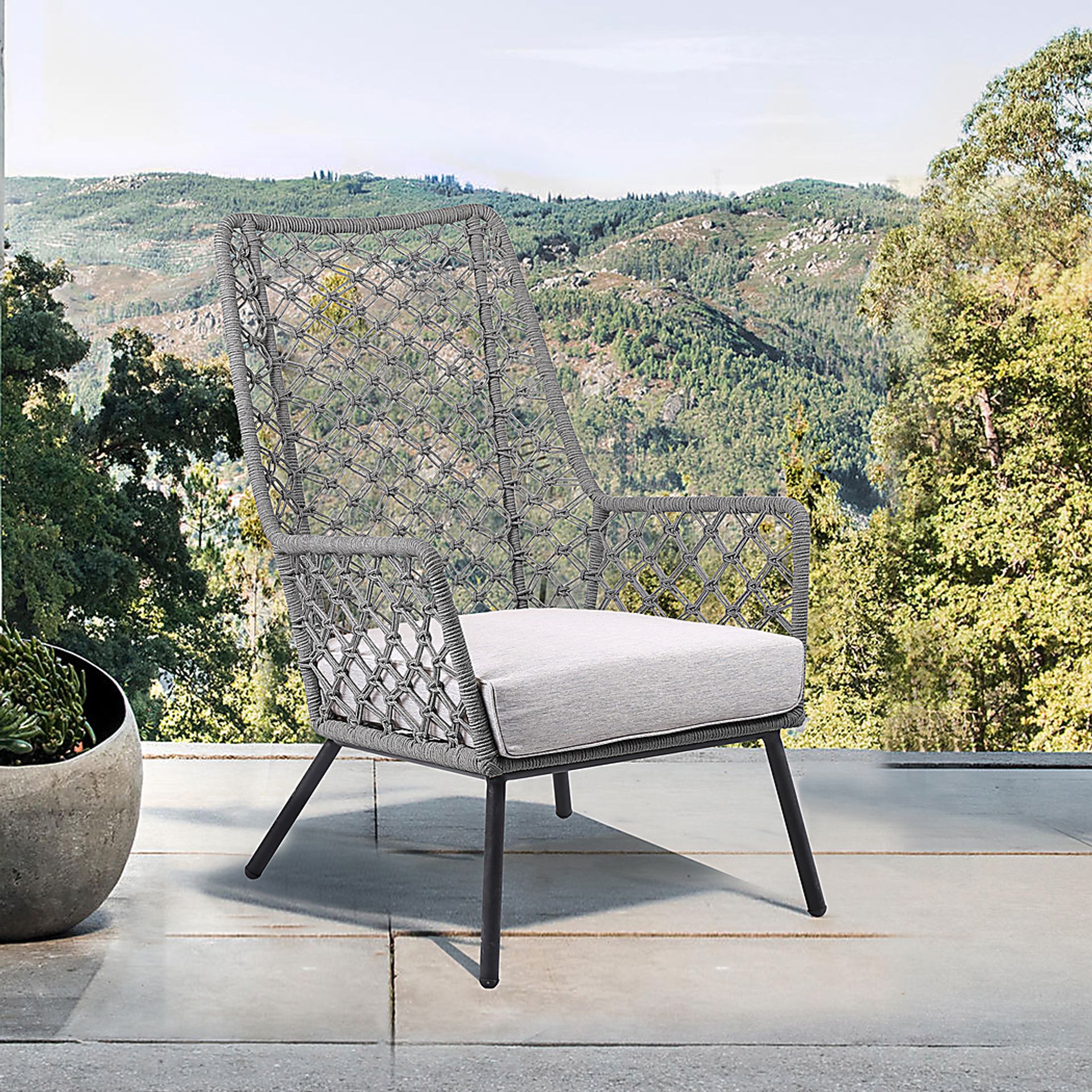 Corann Gray Outdoor Lounge Chair - Image 7