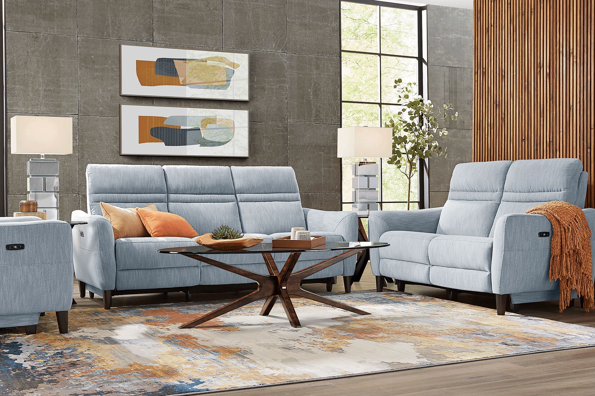 Corby Lane Ocean 7 Pc Dual Power Reclining Living Room - Image 1