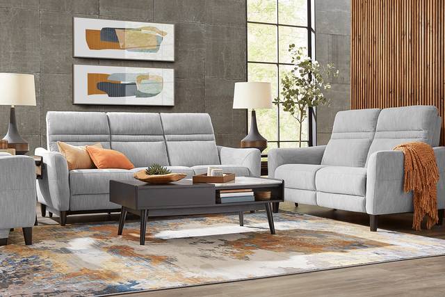 Corby Lane Platinum 2 Pc Living Room with Dual Power Reclining Sofa - Thumbnail - Image 1