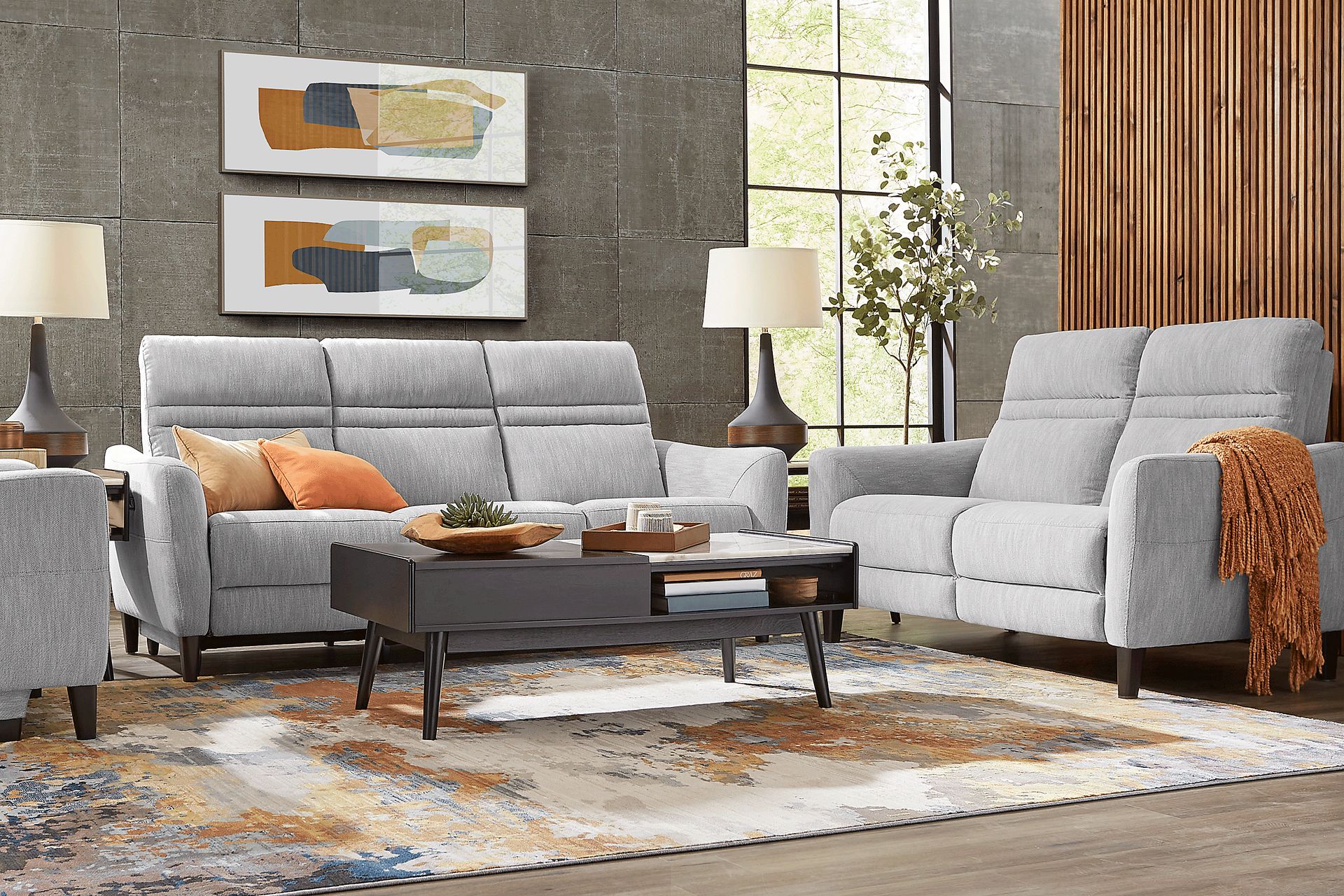 Corby Lane Platinum 2 Pc Living Room with Dual Power Reclining Sofa - Image 1