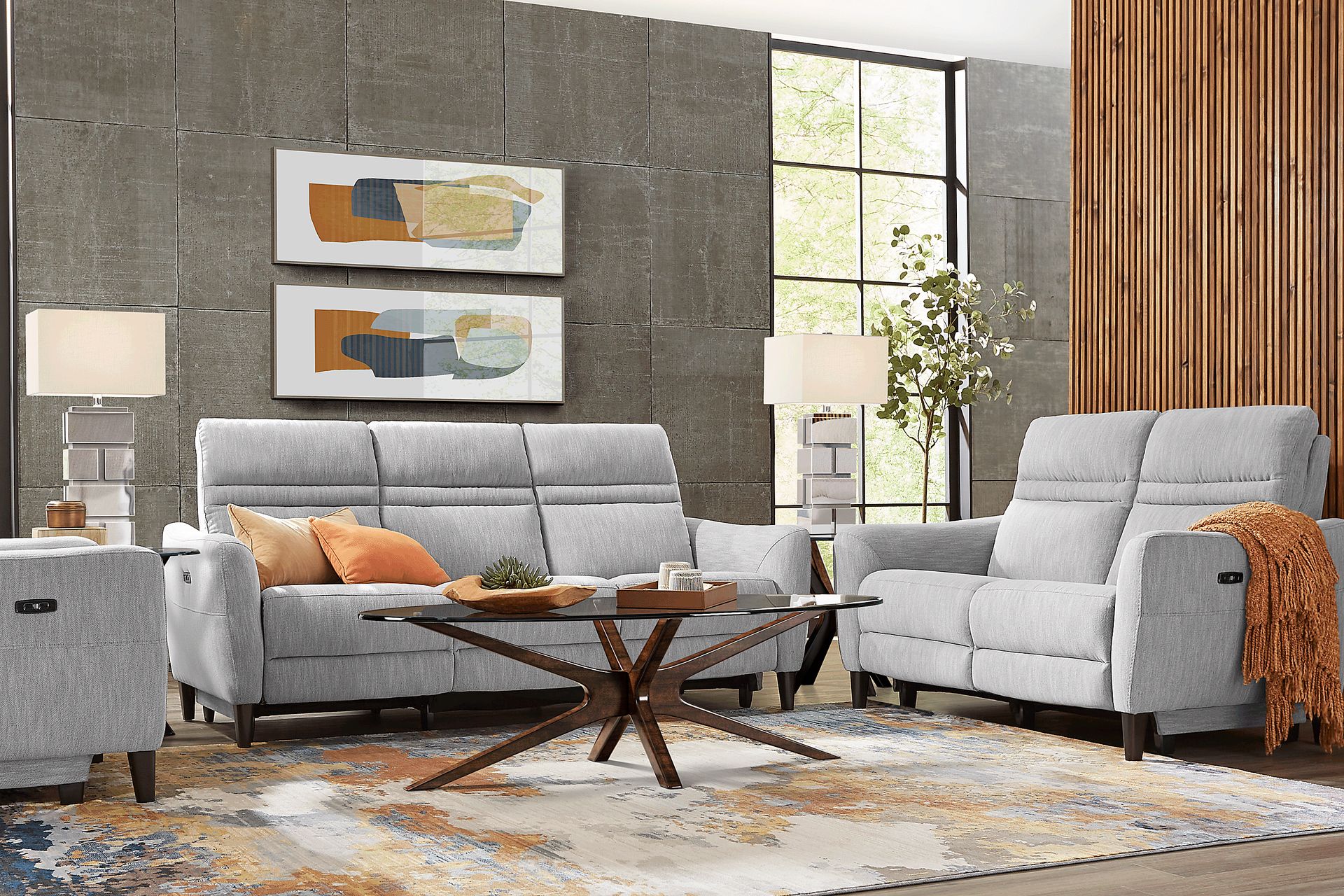 Corby Lane Platinum 5 Pc Dual Power Reclining Living Room - Image 1
