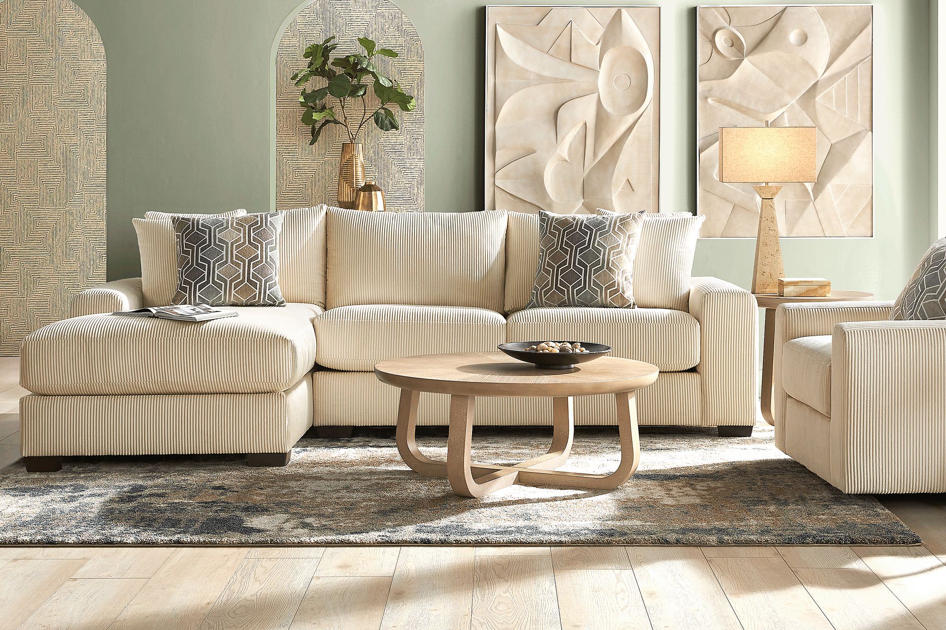 Cordelle Cream 2 Pc Sectional - Image 2