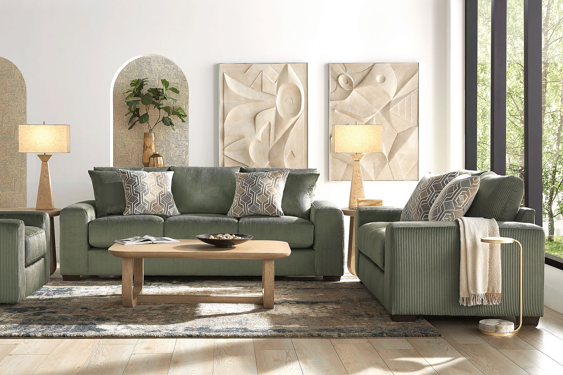 The Challenge Green 8 Pc Living Room - Image 1