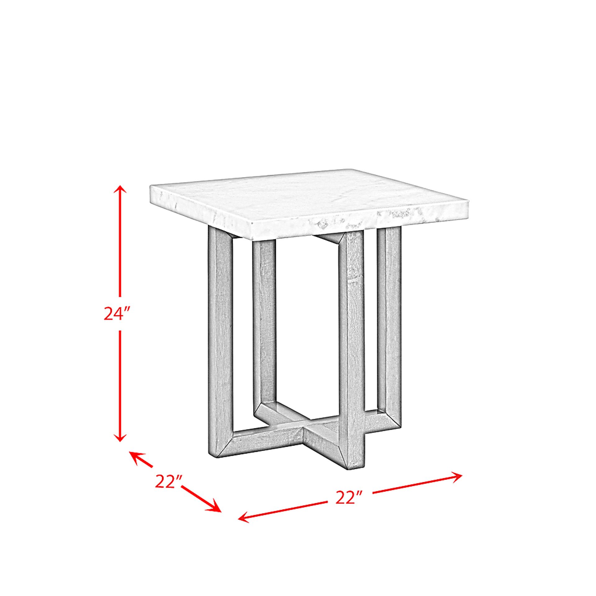 Coregate White End Table - Image 3
