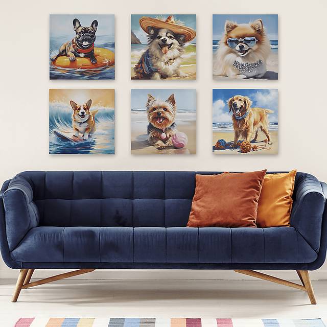 Corgi On The Beach Blue Wall Decor - Thumbnail - Image 4