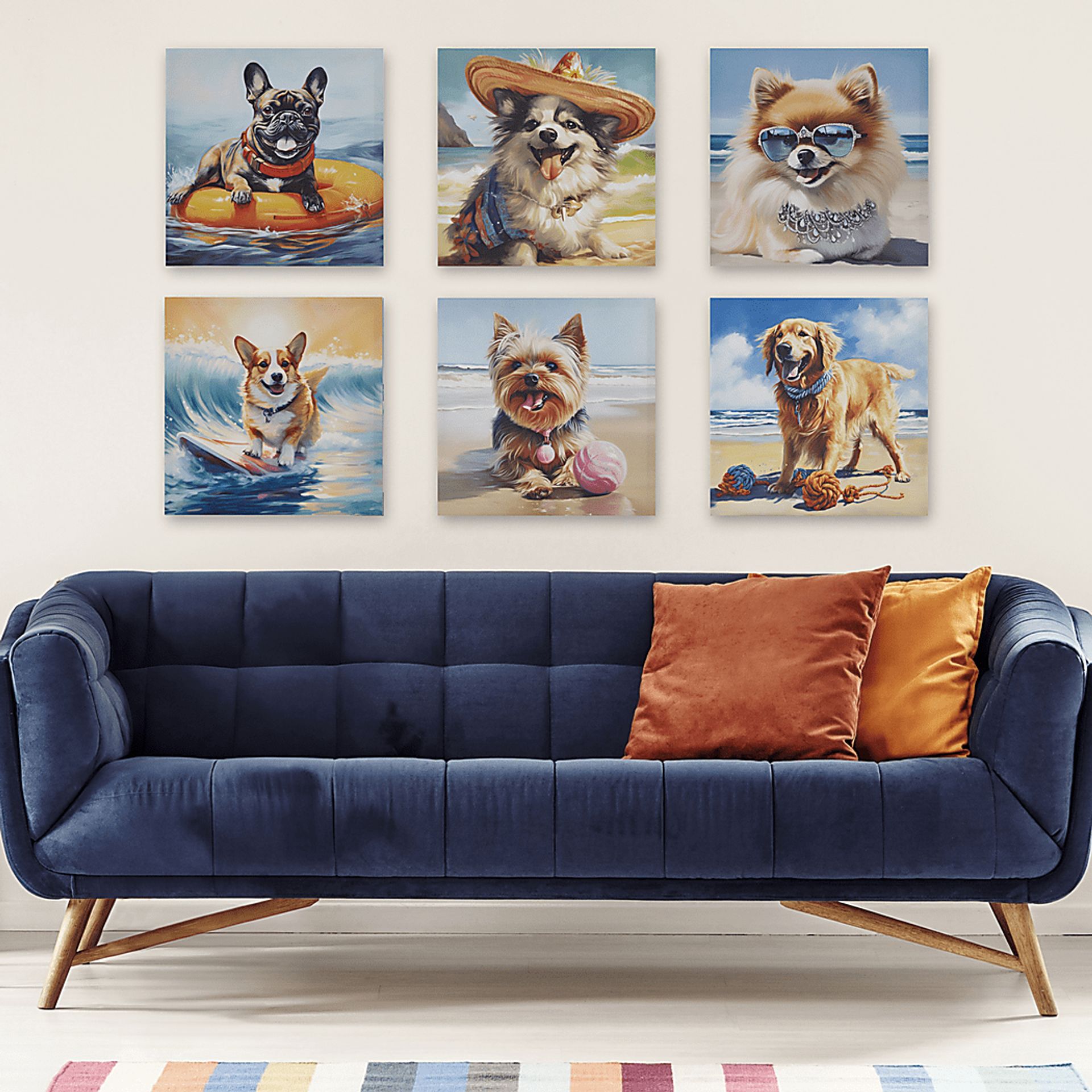 Corgi On The Beach Blue Wall Decor - Image 4