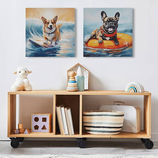 Corgi On The Beach Blue Wall Decor - Thumbnail - Image 5