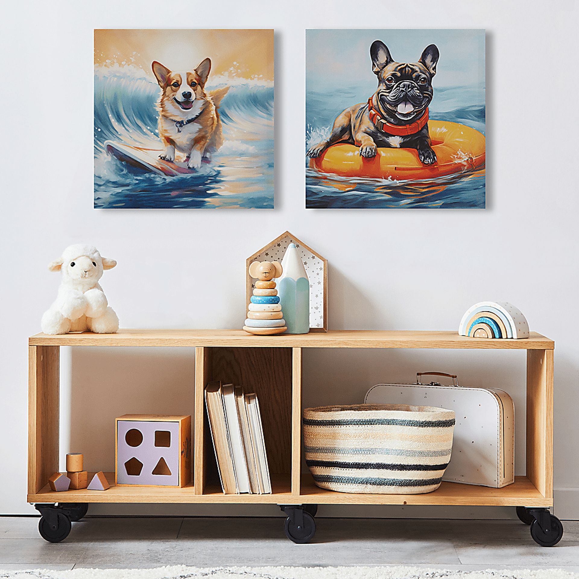 Corgi On The Beach Blue Wall Decor - Image 5