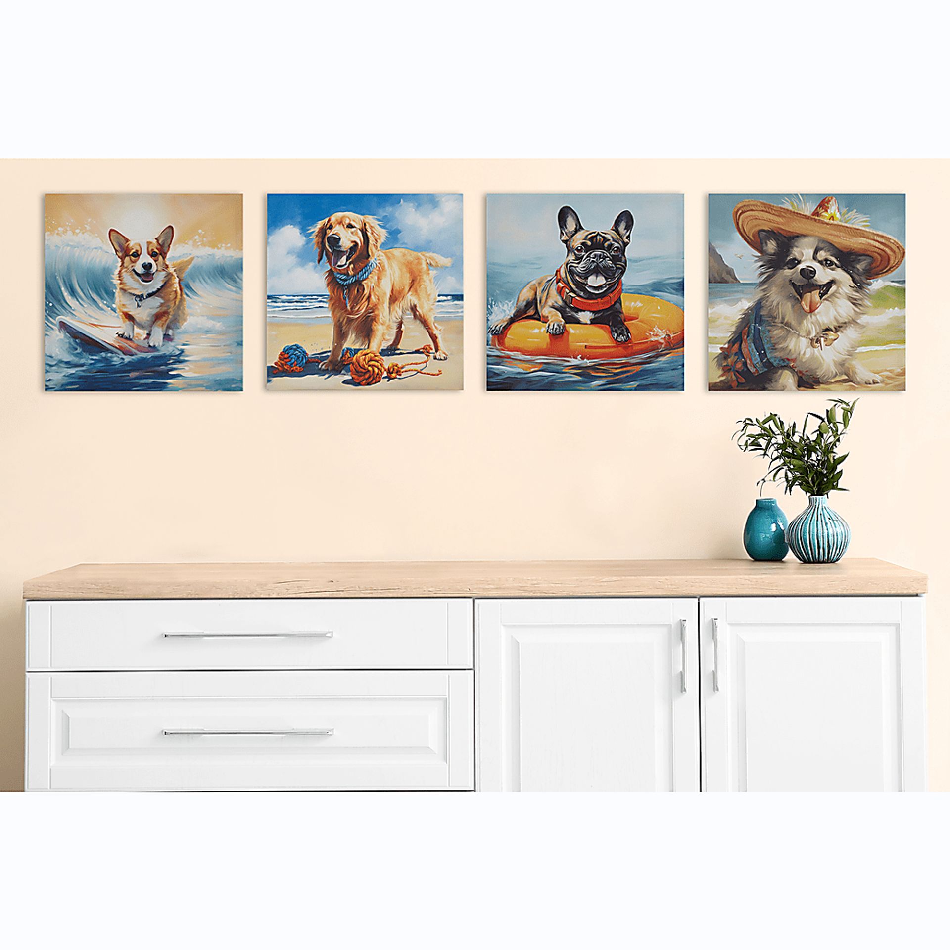 Corgi On The Beach Blue Wall Decor - Image 6