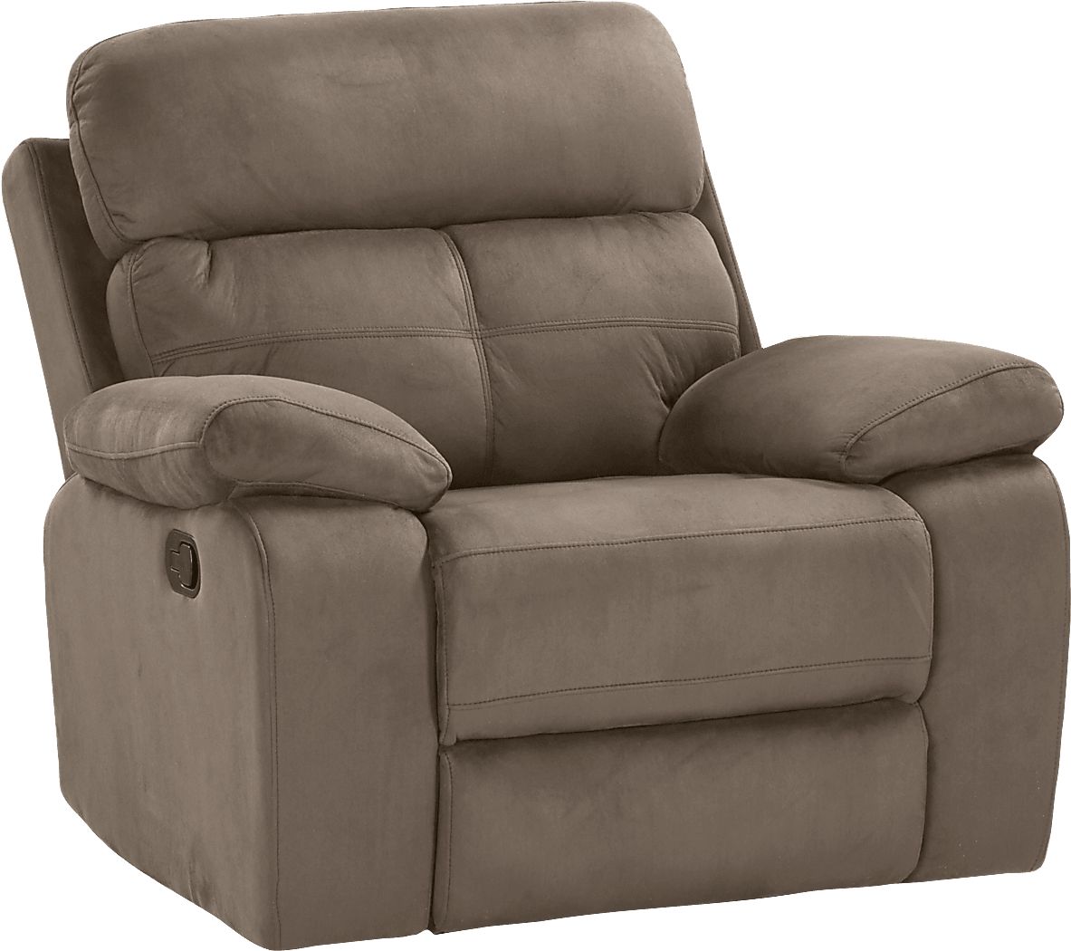 Corinne Stone Beige Microfiber Glider Recliner