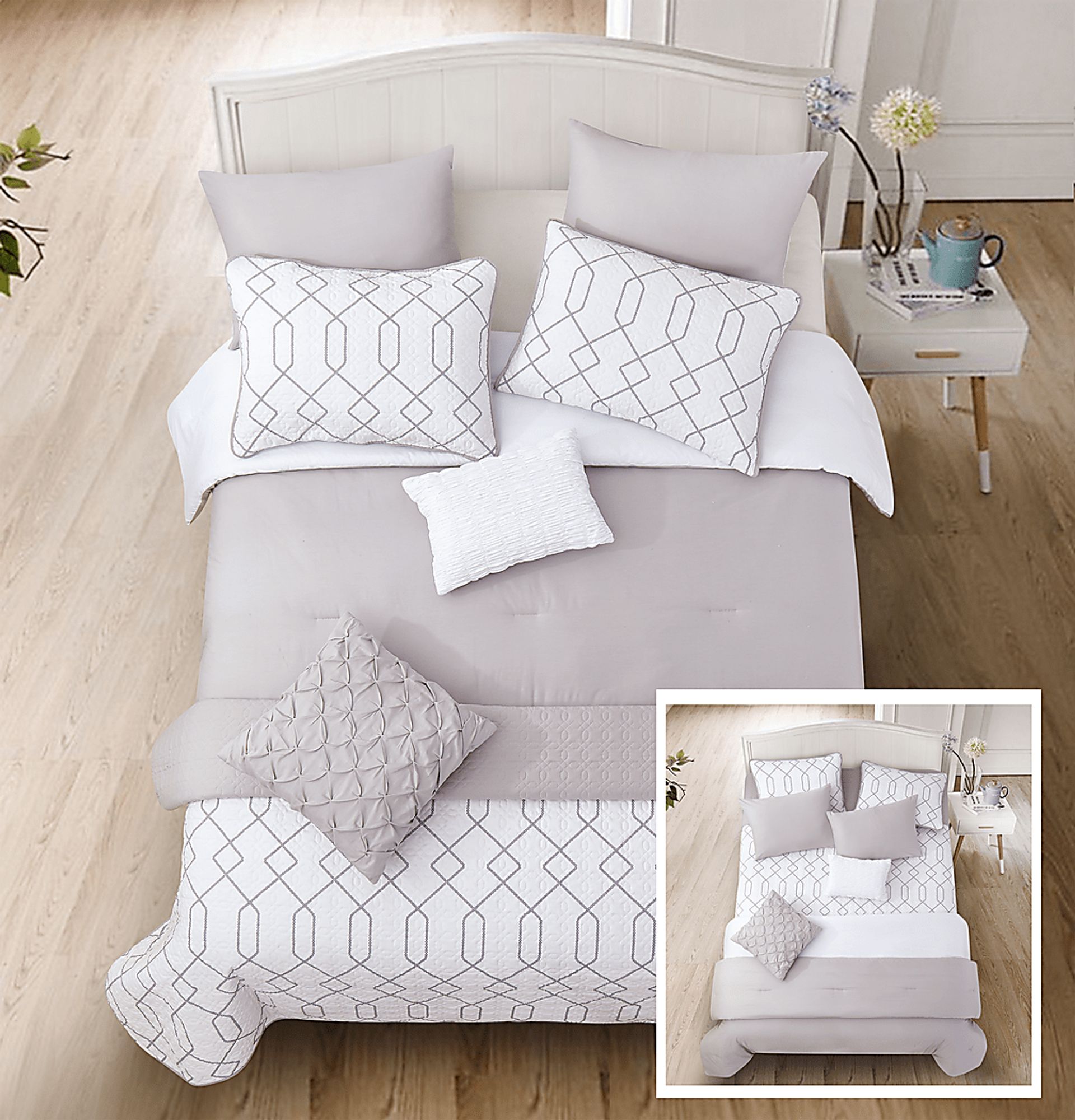 Corissia Gray 8 Pc King Comforter Set - Image 1