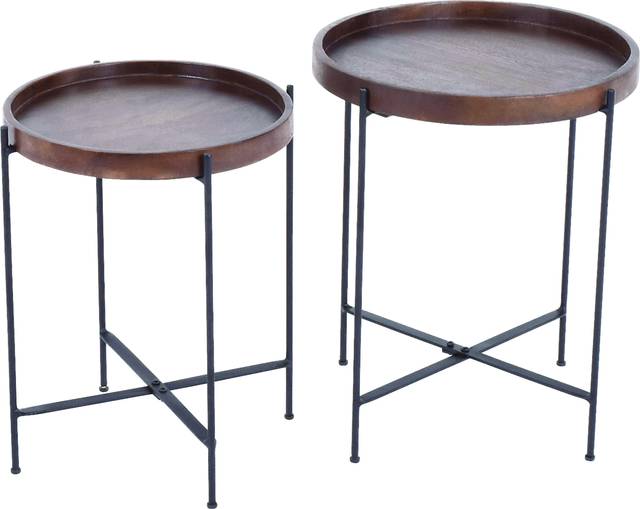 Corlear Brown Nesting Tables, Set of 2 - Thumbnail - Image 1