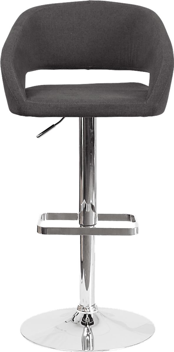 Corley Black Plush Adjustable Swivel Barstool
