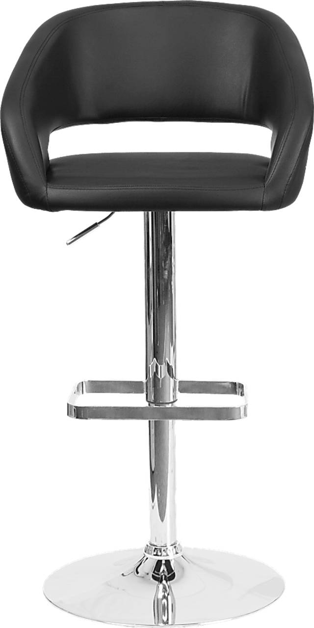 Corley Black Ultrahyde Adjustable Swivel Barstool - Thumbnail - Image 2