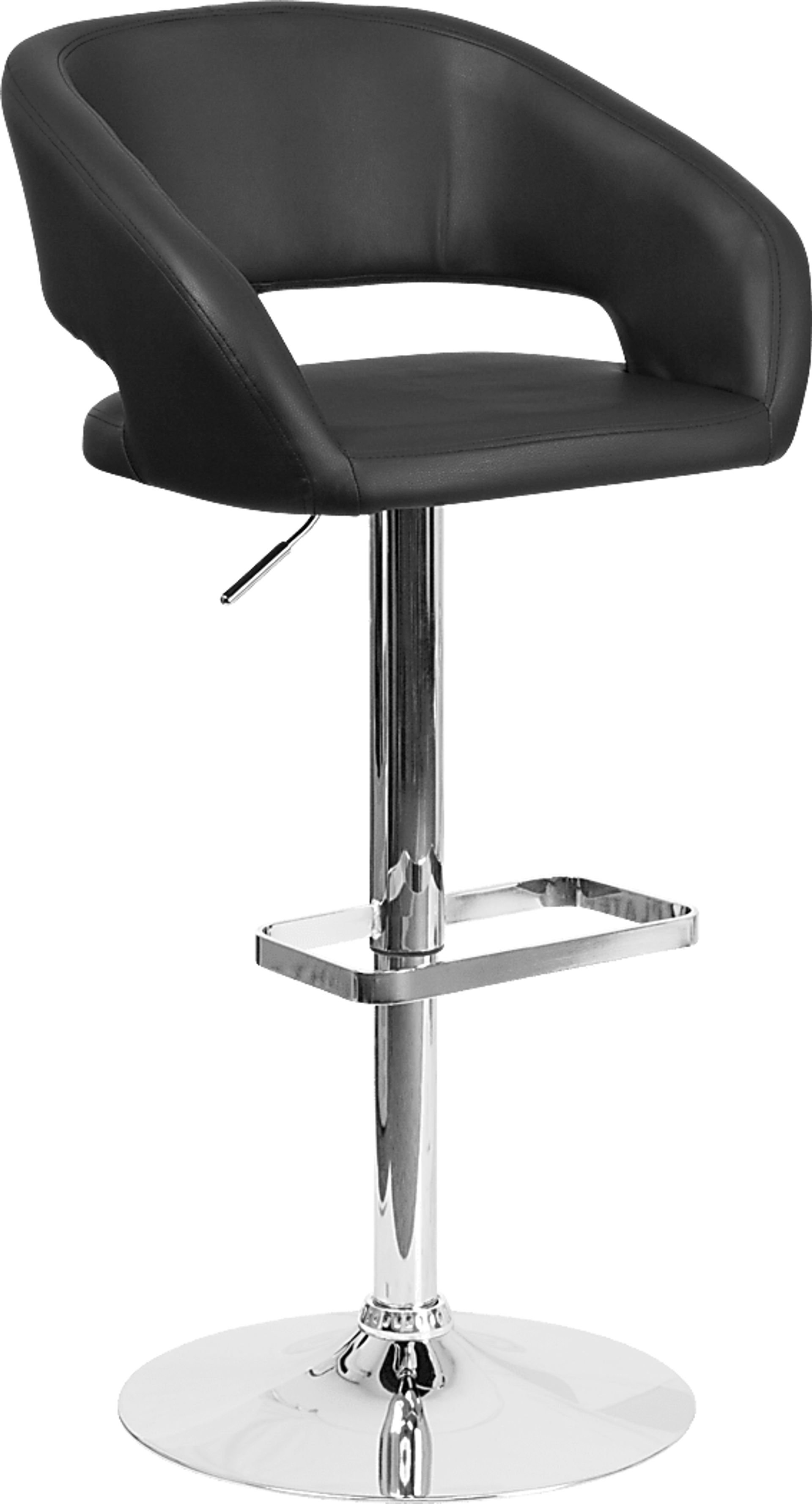 Corley Black Ultrahyde Adjustable Swivel Barstool - Image 1
